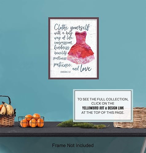 Miniatura 6 de Bible Verse Wall Art - Colossians 3:12 Christian Scripture Wall Art - 8x10 Home Decor for Bedroom, Office, Living Room - Spiritual Inspirational