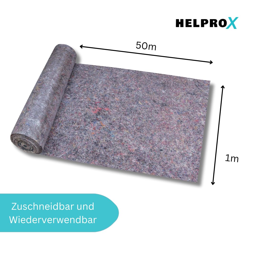 Malervlies 50m - Malerfliesrolle mit Anti-Rutsch Beschichtung - Abdeckvlies Rolle 180g/m²