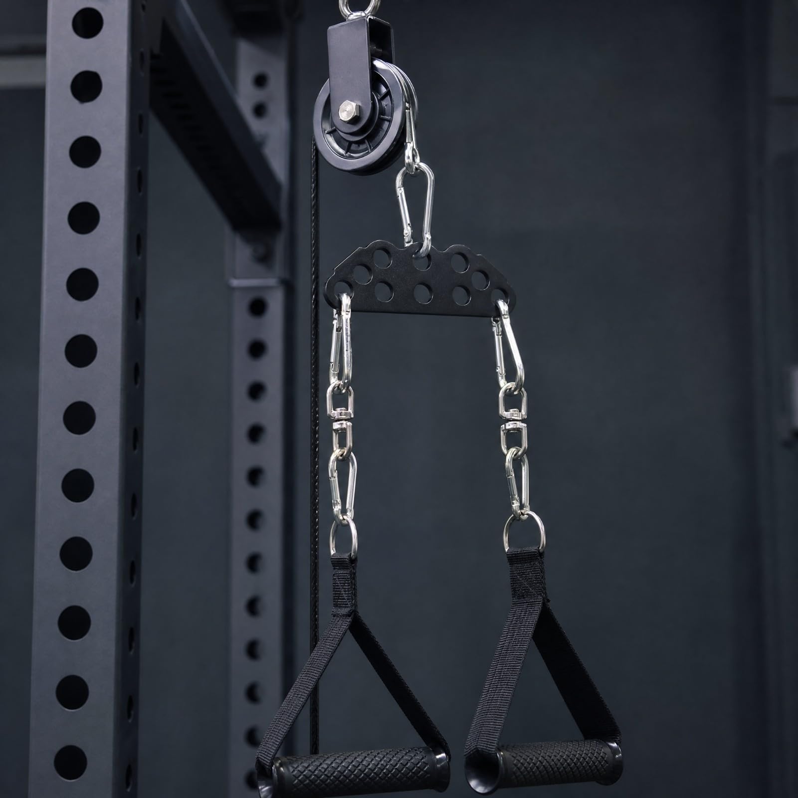 Sharplace Placa Conexión para Poleas Resisn | Multiorificios, Reforzado, Placa Polea con Mosquetones, para Gimnasio en Casa, Eniastas