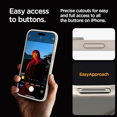 Vista 415 de Spigen Funda para iPhone 15 Pro, ultra híbrida MagFit [antiamarilleo] [compatible con Magsafe] - Fibra de carbono