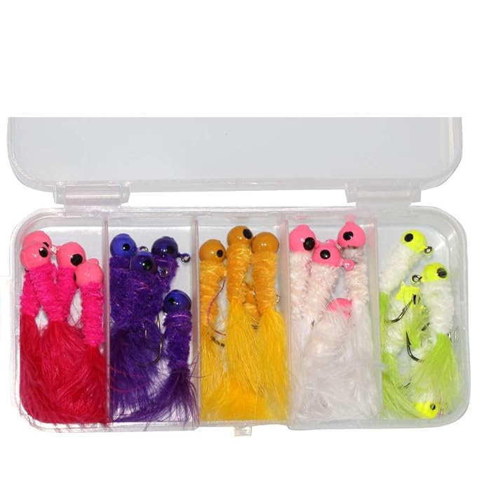 Teste Jig Pesca 10 Jig Dipinti Da 1/16 Oz Per Pesca - Per Panfish, Bass, Walleye, Teste Senza Erbacce Jig Panfish Confezione 10 - Foto 3