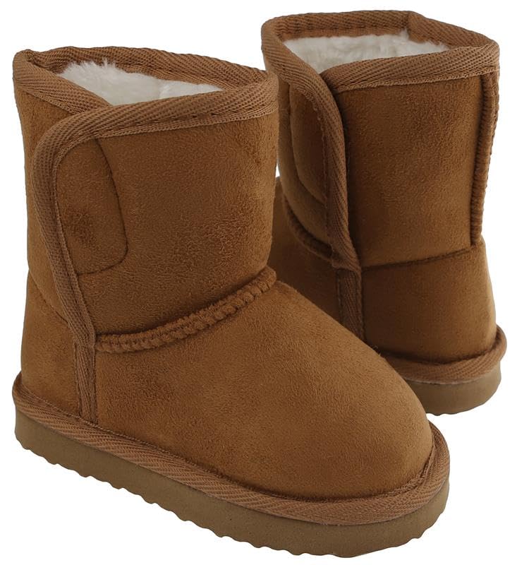 Capelli New York Toddler Girls Faux Suede Lined Solid Fashion Boots Chestnut 93