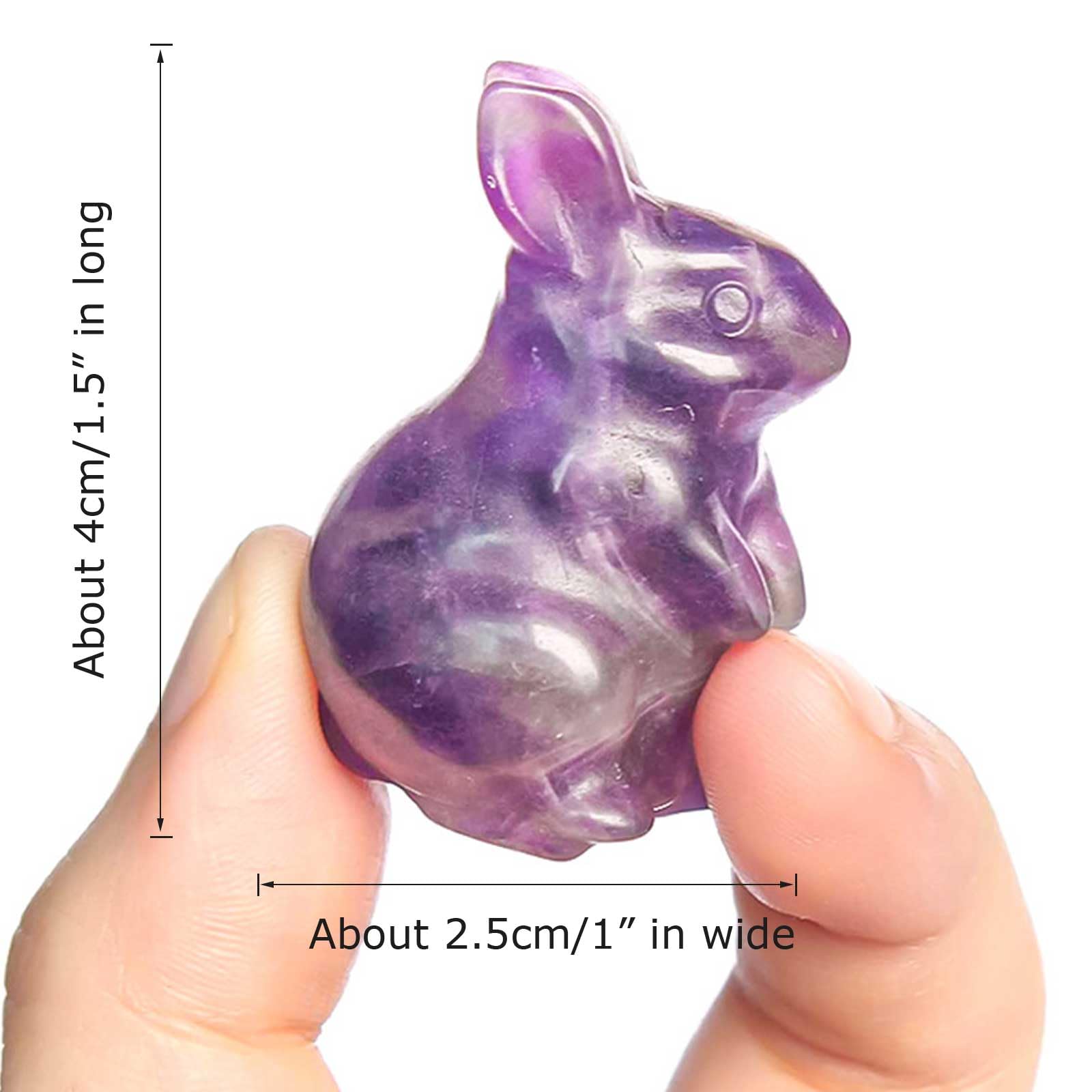 Figura de Conejo con Piedras Preciosas, 1,5 Pulgadas, Juego de 5
