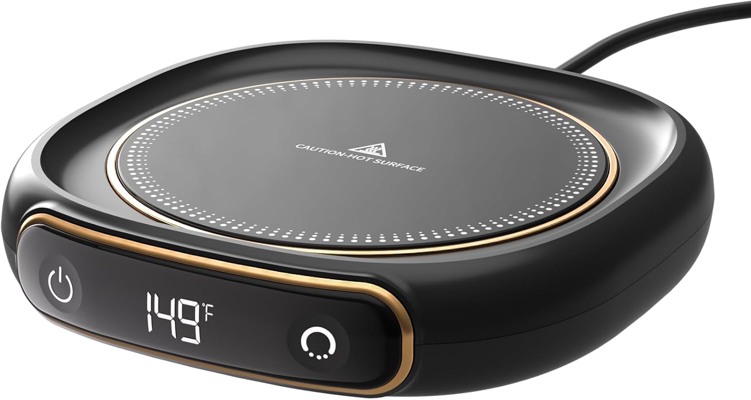 Lerat Coffee Mug Warmer, 3 Temp Settings & Auto Shut Off, Coffee Cup Warmer for Desk, Keep Beverage Warmer for Coffee/Tea/Milk, Coffee Accessories Ideal Gifts for Men Women Parents (No Cup) Glossy Black(no Cup)