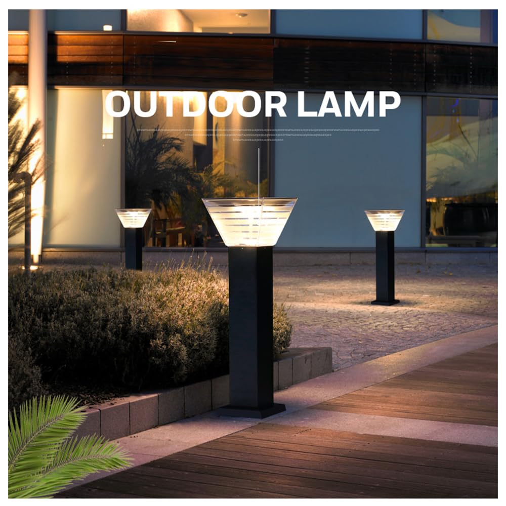 Lampada Solare da Giardino contemporanea, Impermeabile, per Ville, Giardini, Cortili, quartieri residenziali (Stile 15 H60CM, 1 Pezzo)