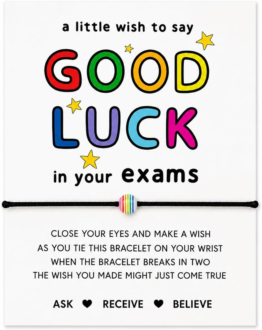 Good luck in your exams wish string bracelet Gift for starting GCSEs mocks