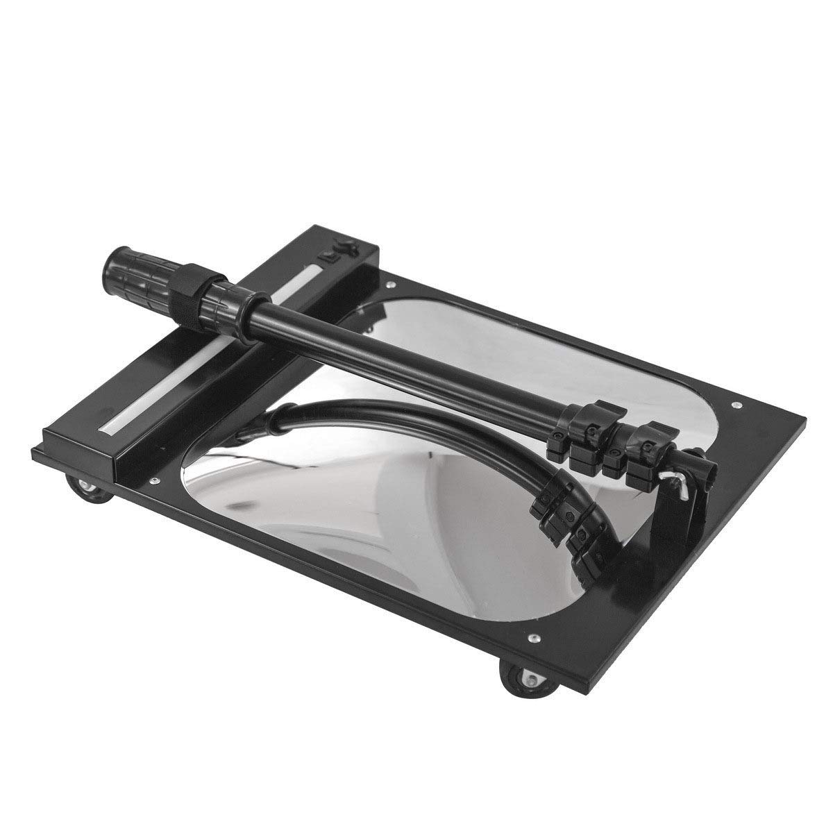 CWCQGH 30 * 30CM Inspection Mirror With Light, Inspection Mirror Extendable, Aluminum Alloy Lever, Flashlight Lighting, Universal Wheel Movement, For Vehicle Inspection And Maintenance