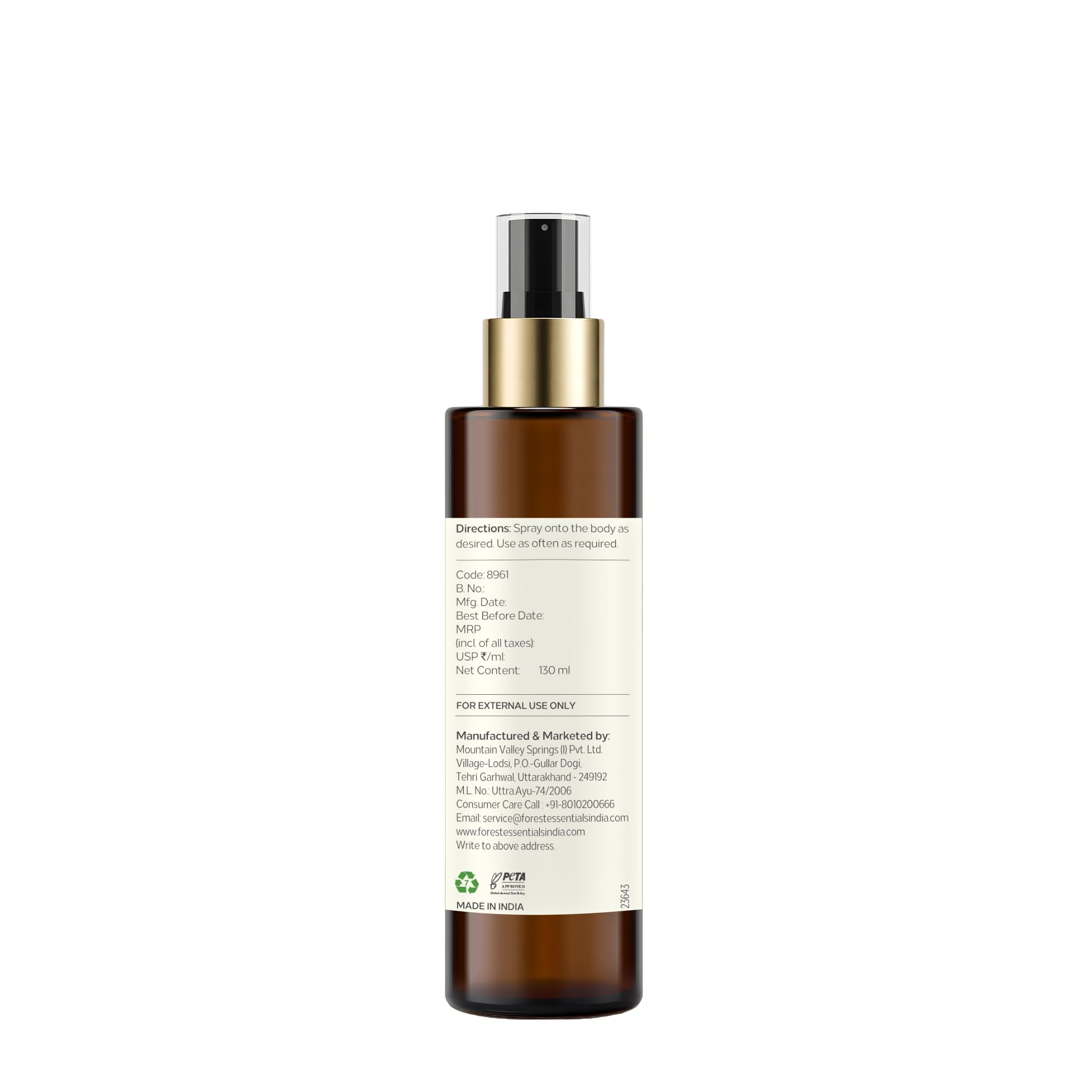 Amazon.com : Forest Essentials Body Mist Honey & Vanilla 130ml