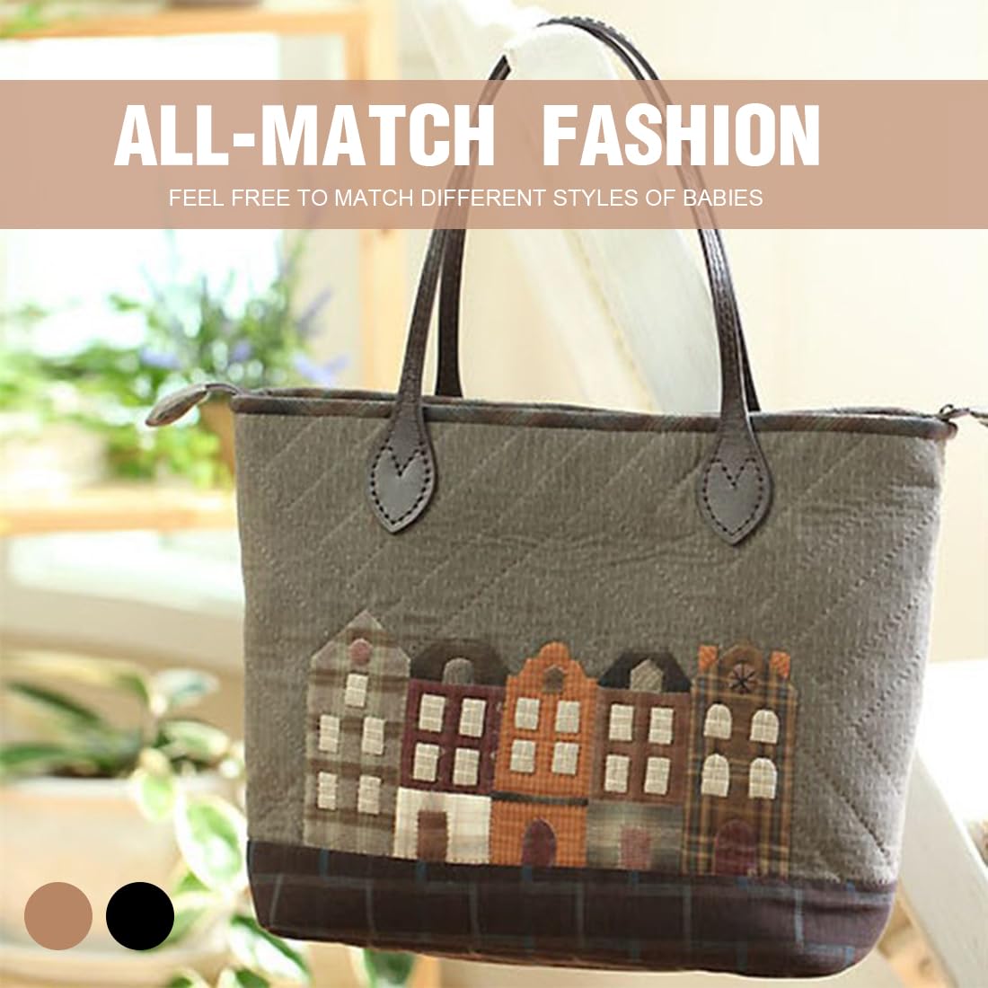 4 Manijas de Cuero para Bolsos y Accesorios, Manija de Correa de Cuero Genuino, Correas de Repuesto (Negro + Marrón)