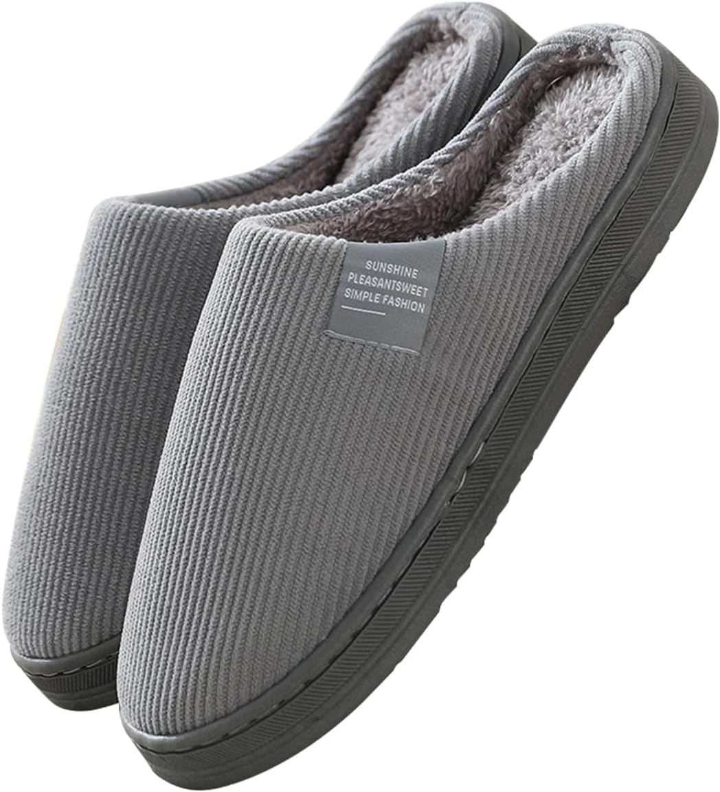 sazujinwu 2 Pairs Luxurious Velvet Memory Foam House Slippers with Soft Plush Lining and Flexible Sole