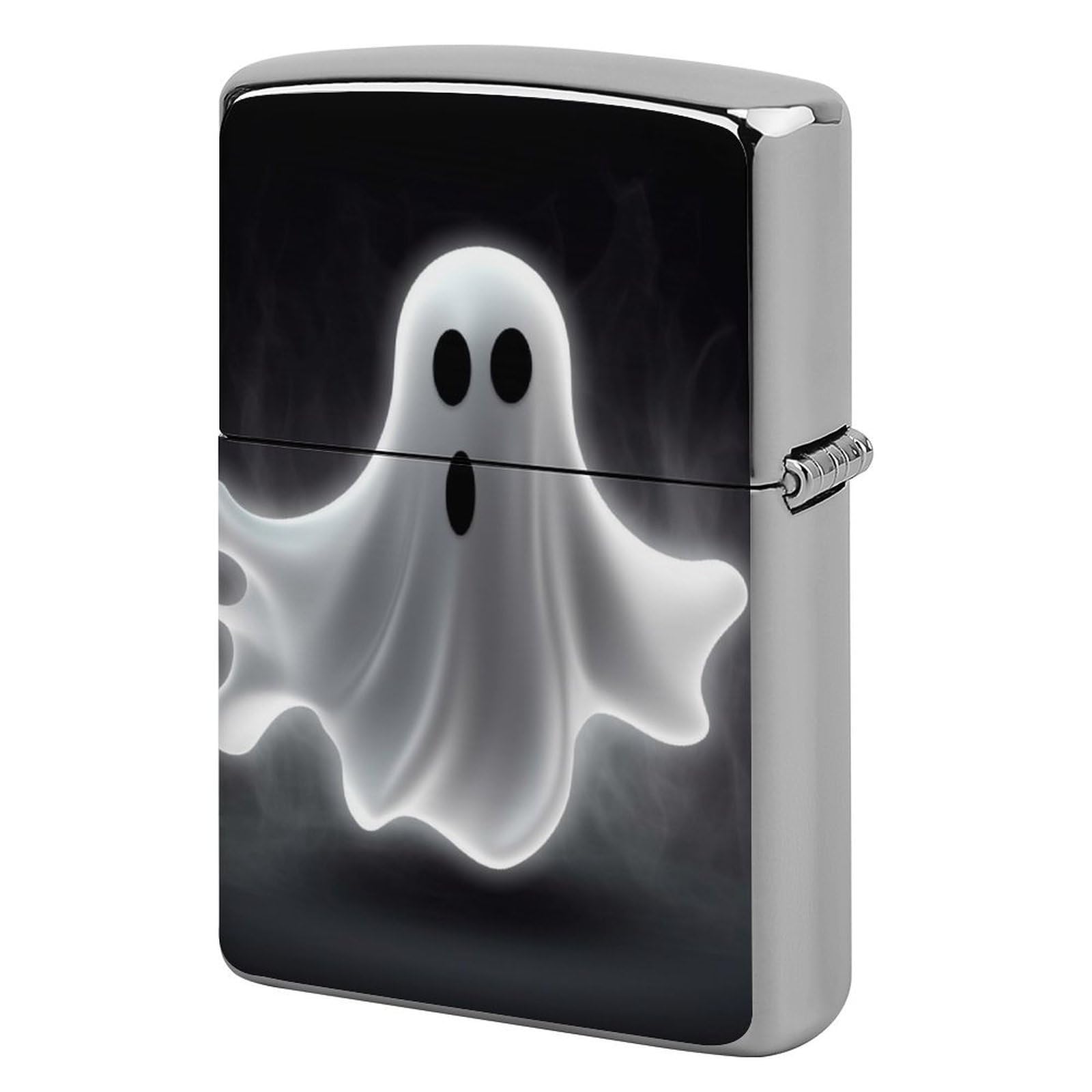 Black and Halloween Ghost Lighter Case for Men, Personalized Lighter Cover for Valentine's Day Gifts, Flip-Top Lighters Shell for Outdoor, Portable Lighters Protective Sleeve