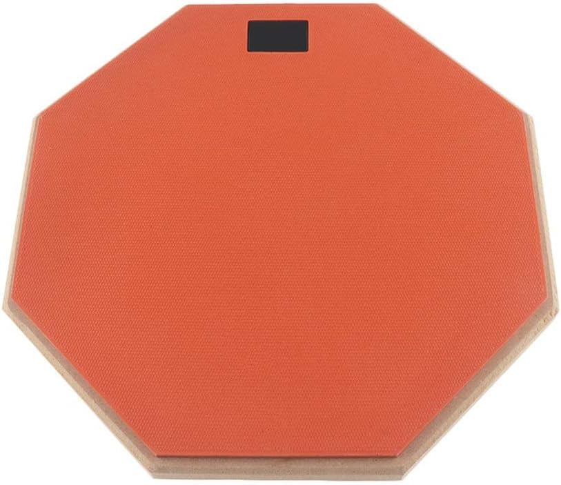 12 Inch Wooden Rubber Dumb Drum Practice Training Drum Pad for Jazz Drums Exercise with 3 Colors Optional (Color : Green) (Orange)