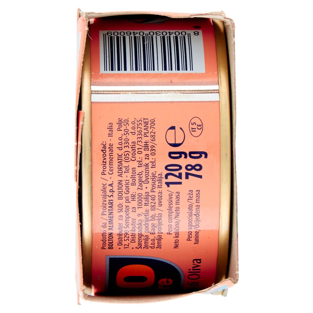 Italian Gourmet Tonno all'Olio di Oliva Thunfisch Gelbflosse Dose 18 x 120g | Filetti compatti e saporiti, praktischer Vorrat für Pasta, Salat, Sandwich, Gesamtnettogewicht 2,16 kg + Kostenlos Polpa 400g