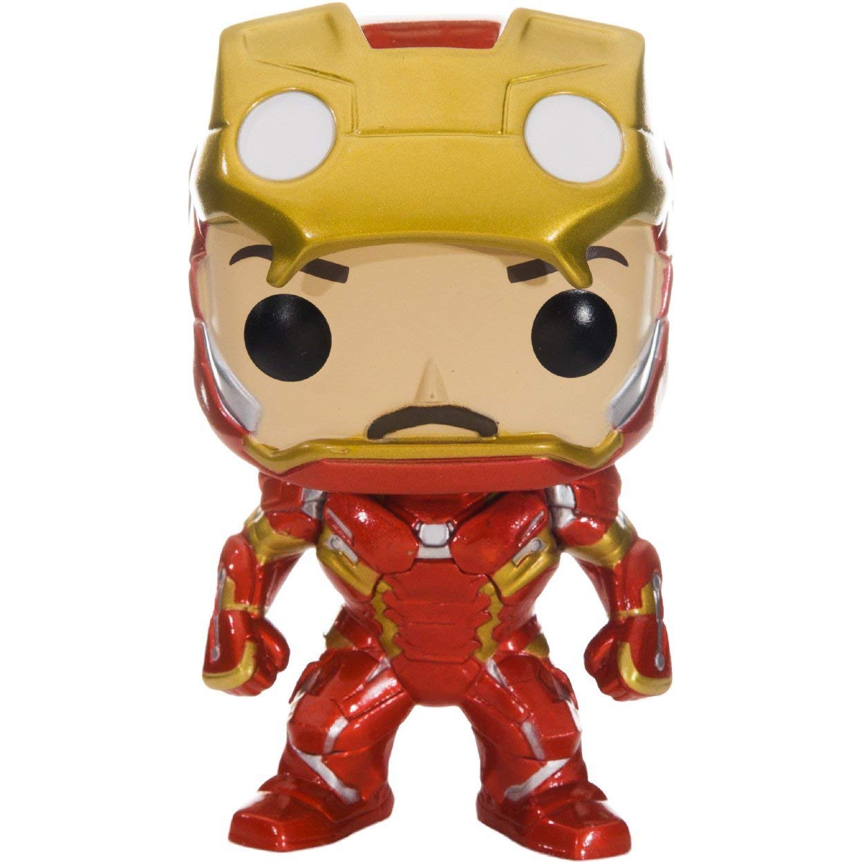 Funko Iron Man [Unmasked] (Hot Topic Exclusive): Captain America - Civil War x POP! Marvel Vinyl Figure & 1 POP! Compatible PET Plastic Graphical Protector Bundle [#136 / 07225 - B]