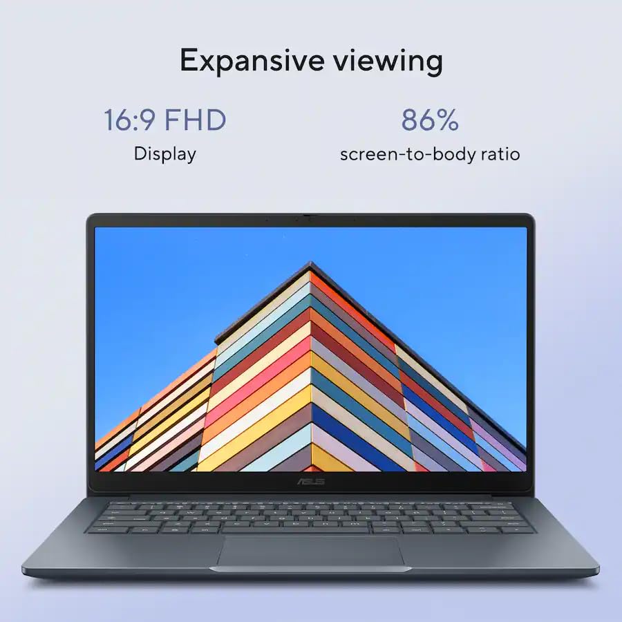 Image of ASUS Chromebook CX14, 14 inch FHD (1920 x 1080) Display, Intel Celeron N50, 4GB LPDDR5 RAM, 128GB Storage(64GB eMMC + 64GB Flash Drive), Chrome OS, Wi-Fi 6, Gray, Lightweight Laptop, TWE Accessories