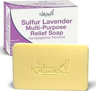 Naturasil Sulfur Lavender Soap Bar Natural Skin Treatment for Acne, Bug Bites, Warts Treatment, Viral Bumps, Nodes & Itching