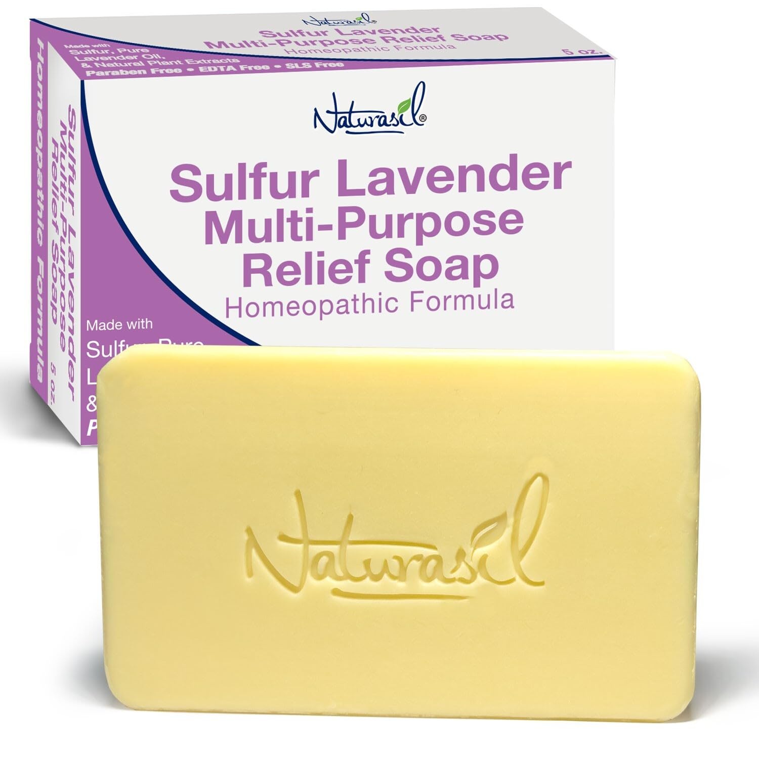 Sulfur Lavender Soap Bar Natural Skin Treatment for Acne, Bug Bites, Warts Treatment, Viral Bumps, Nodes & Itching | for Kids & Adults |141 grams