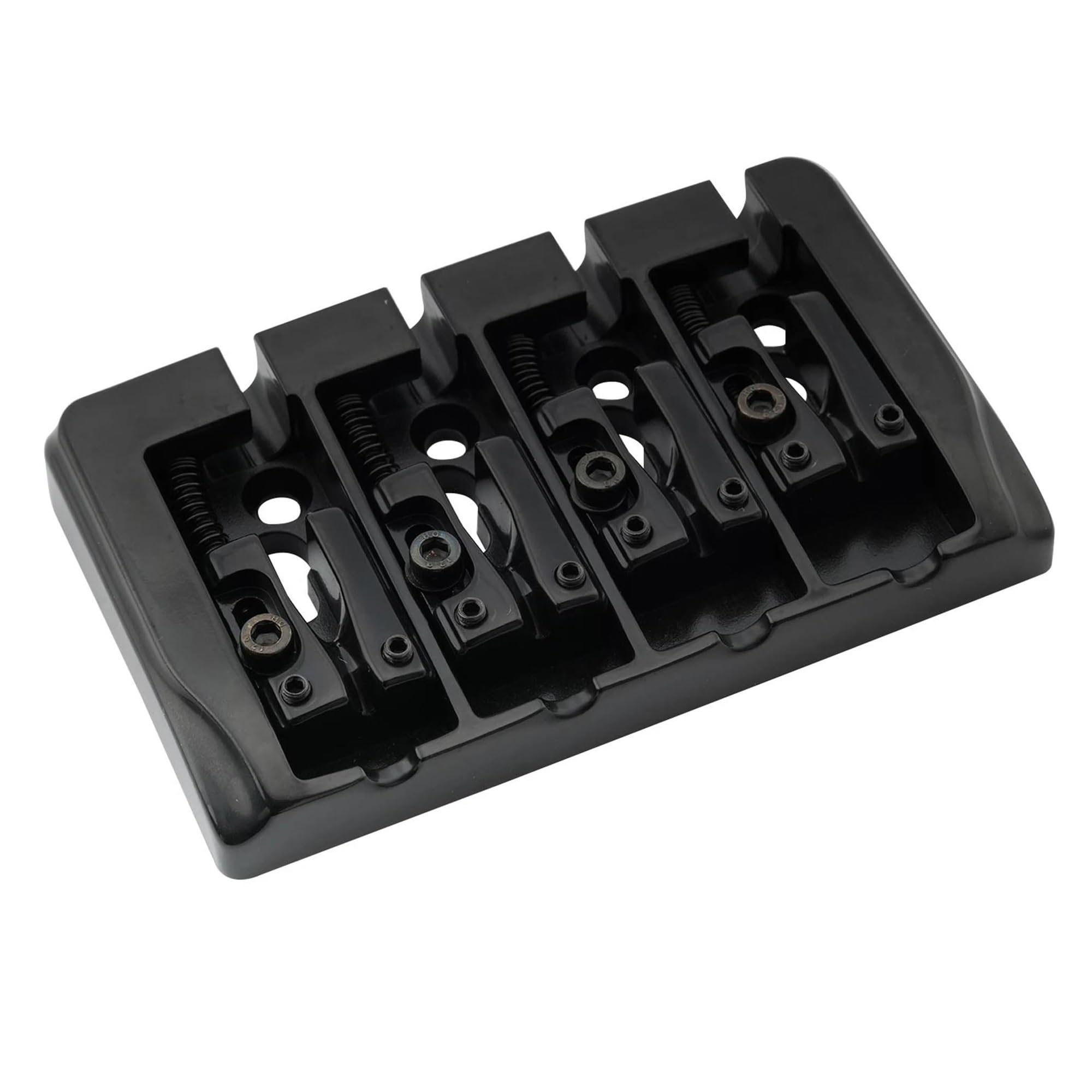 Accesorios Profesionales Puente Para Bajo De 4 Cuerdas De Zinc Duro Con Bloqueo De 19 Mm Puente De Guitarra Profesional(Bk)