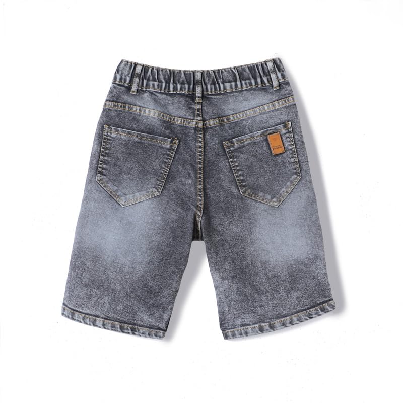 Image of chopper club Boys Denim Shorts with Inner Elastic in Stretchable 3x1 Denim Fabric Regular Fit