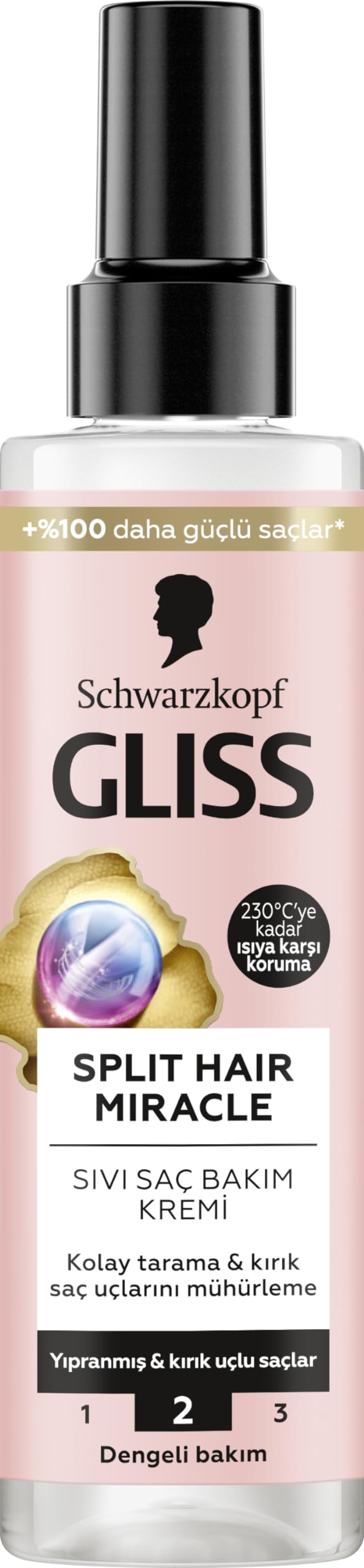 Gliss Split Hair Miracle Kırık Uçları Mühürleyen Sıvı Saç Bakım Kremi - İyonik Kompleks ve Üzüm Çekirdeği Yağı ile 200 ml
