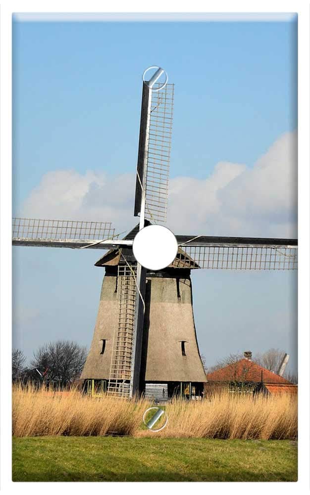Single Hole Device Telephone/Cable Wall Plate Cover - Windmill Holland Tradition Dutch Netherlands 1