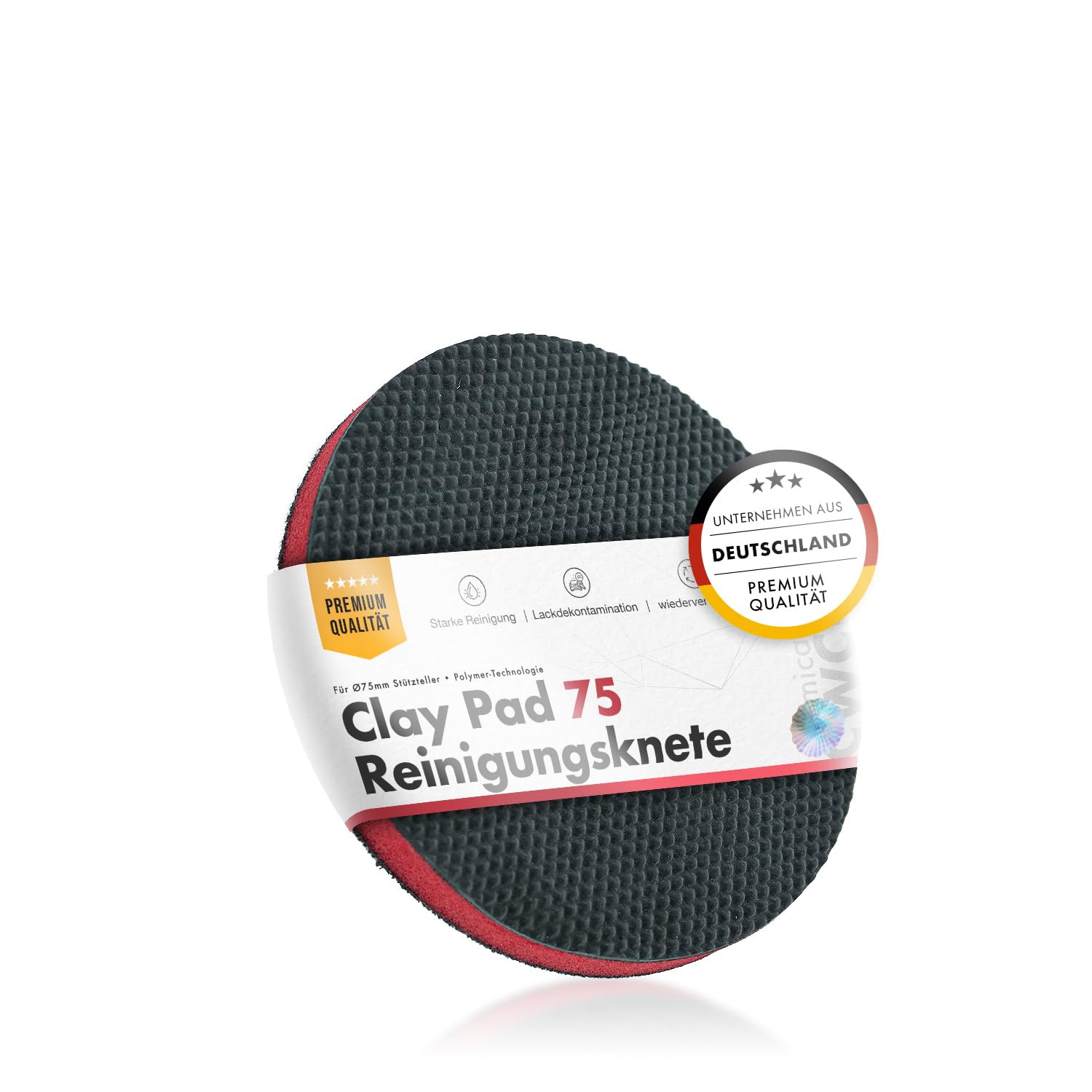 chemicalworkz® Clay Pad (Ø75mm) Reinigungsschwamm mit Polymerschicht - Clay Bar Ersatz mit extremer Reinigungskraft - Auto Reinigungsknete, Lack Knete Auto, Lackreiniger Knete