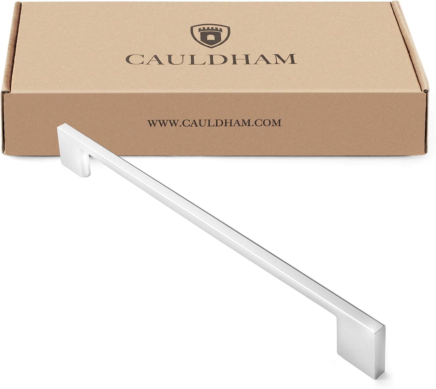 Polished Chrome Modern Cabinet Pulls with Mounting Hardware, 10 Pack