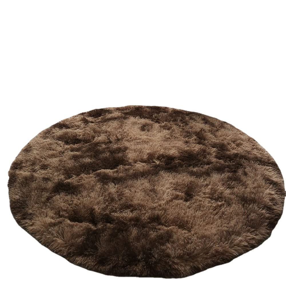 Alfombras redondas y esponjosas para habitación de niñas, alfombras modernas y esponjosas y coloridas, lindas alfombras de suelo, alfombra de juego circular para niños, bebés, niñas, dormitorio,