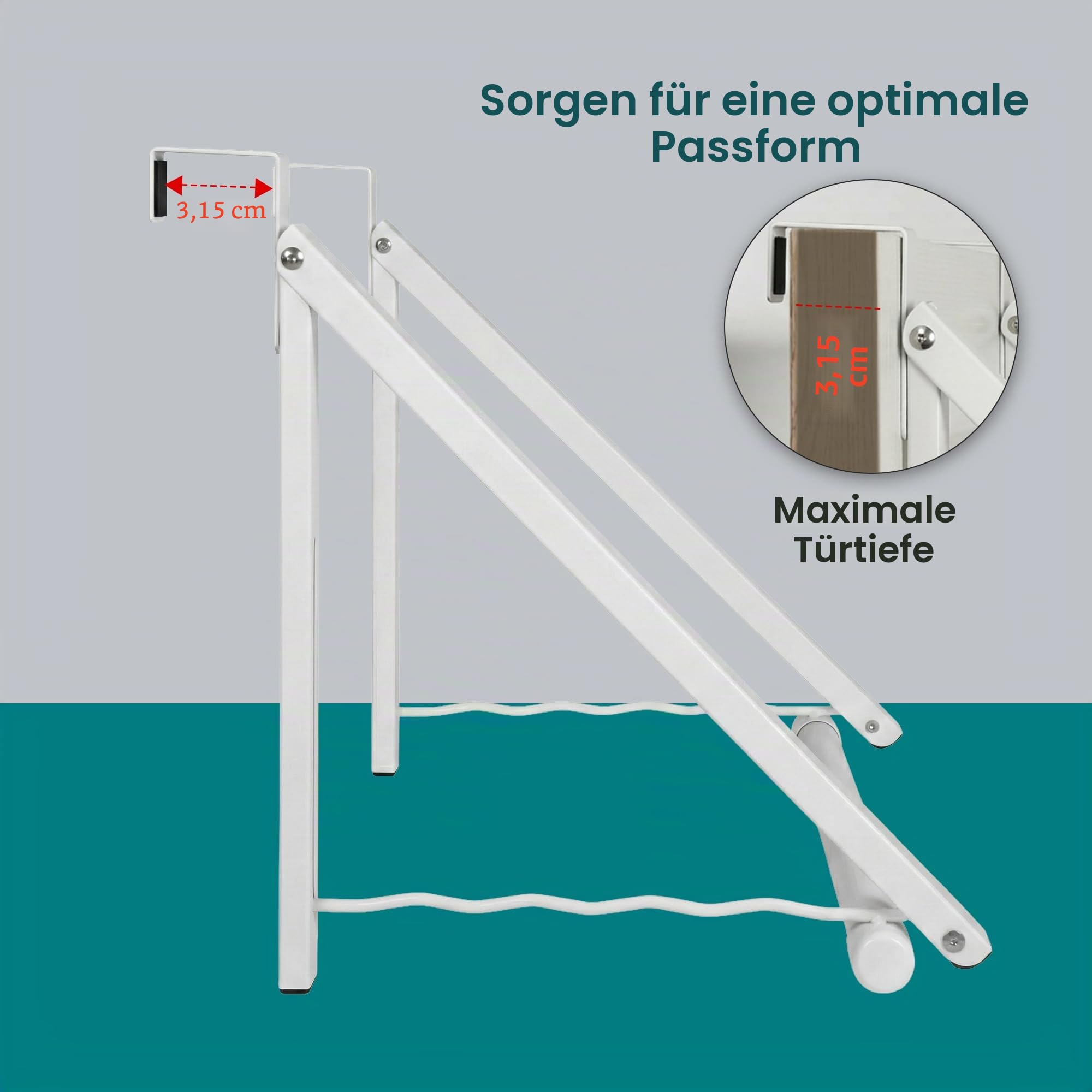 Strapazierfähiger Kleiderständer für Tür, erweiterbar, faltbar, für Schrankstangen, Kleiderstange, Organisieren von Schränken, Aufbewahrung usw. in Badezimmern/Schlafzimmern (weiß)