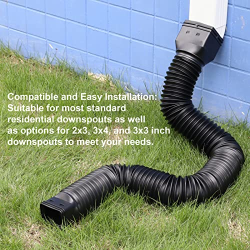 Plusgutter Black Pack Rain Gutter Downspout Extensions Flexible Drain Downspout Extender Down