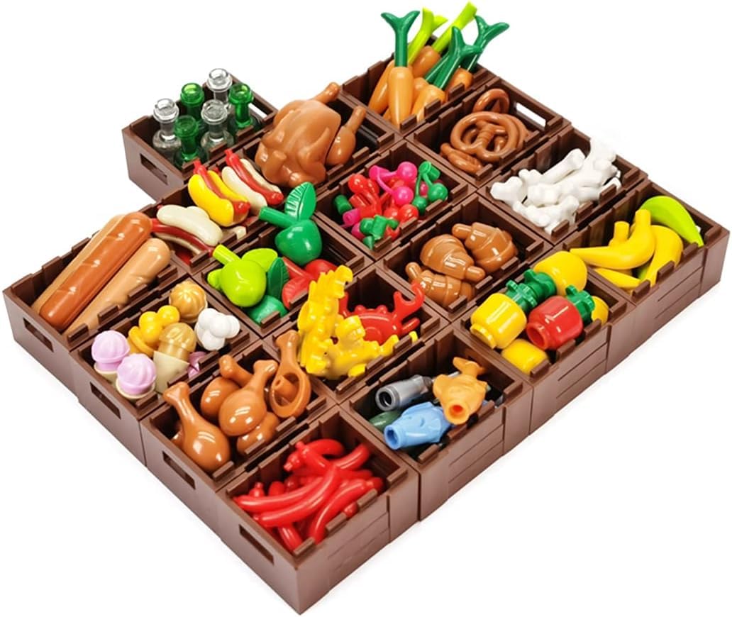 Lego kompatibel Vitrine Ausstellungsstand Set Thema Essen