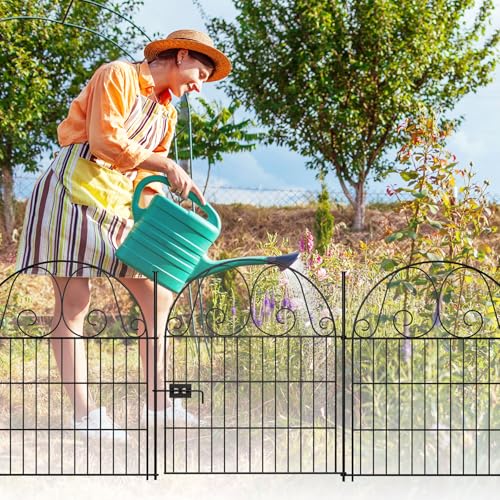 16 Panels Garden Fence Animal Barrier- 32in (H) x 27in (L), Arched Decorative Garden Fence with Gate, Rustproof Powder Coated Garden Fencing for Yard, Outdoor Flower Bed Border, Patio & Lawn by POPMOON - Image 7