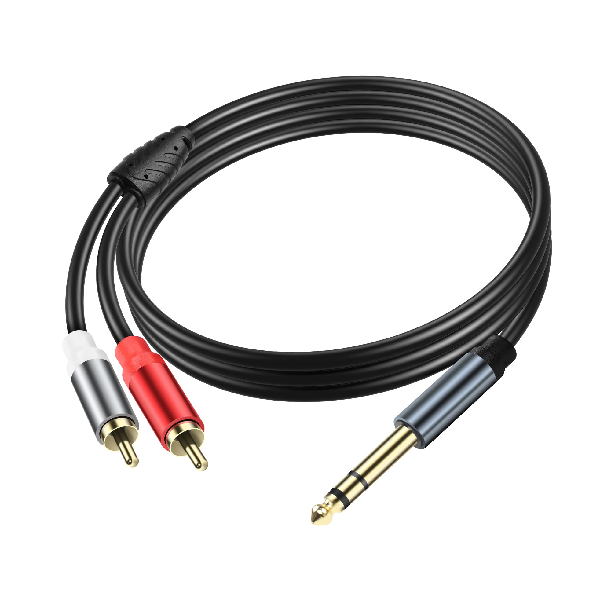 Câble Audio Splitter 3,5 Mm Vers 2 X 6,35 Mm - 1,64 M, Idéal Pour Guitare, Home Studio Et Connexions Audio Pro