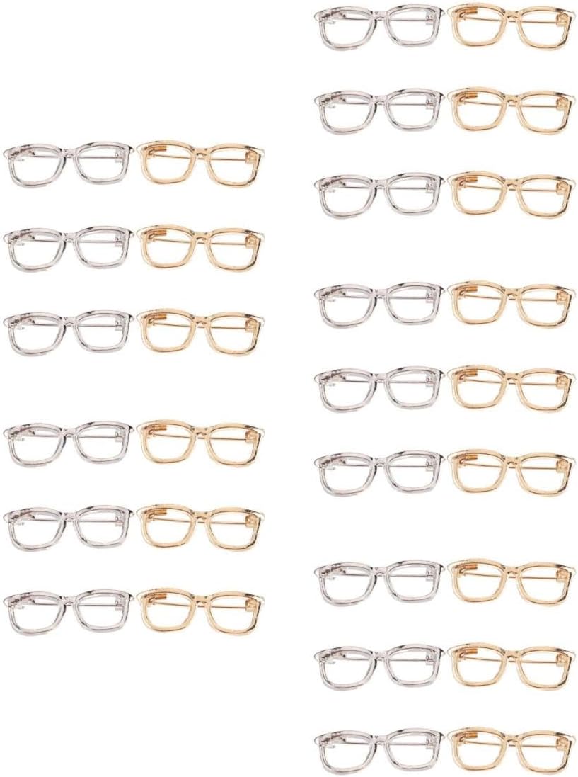 IMIKEYA 6 Pcs Cute Cartoon Eyeglasses Brooch Pins - Alloy Lapel Pins for Backpacks - Hats and Clothing Decor, 3.1x1cm, Metal, alloy