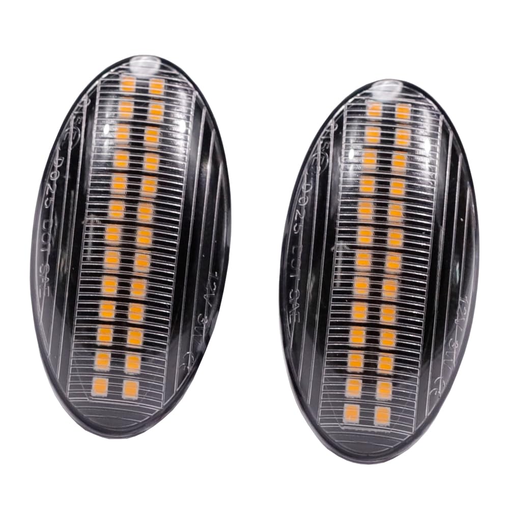 Hacreyatu Dynamic LED Side Marker Turn Signal Lights Indicator Amber For Suzuki Swift Jimmy Vitara SX4 XL7 Splash lgnis APV Alto Grand Vitara (Crystal)