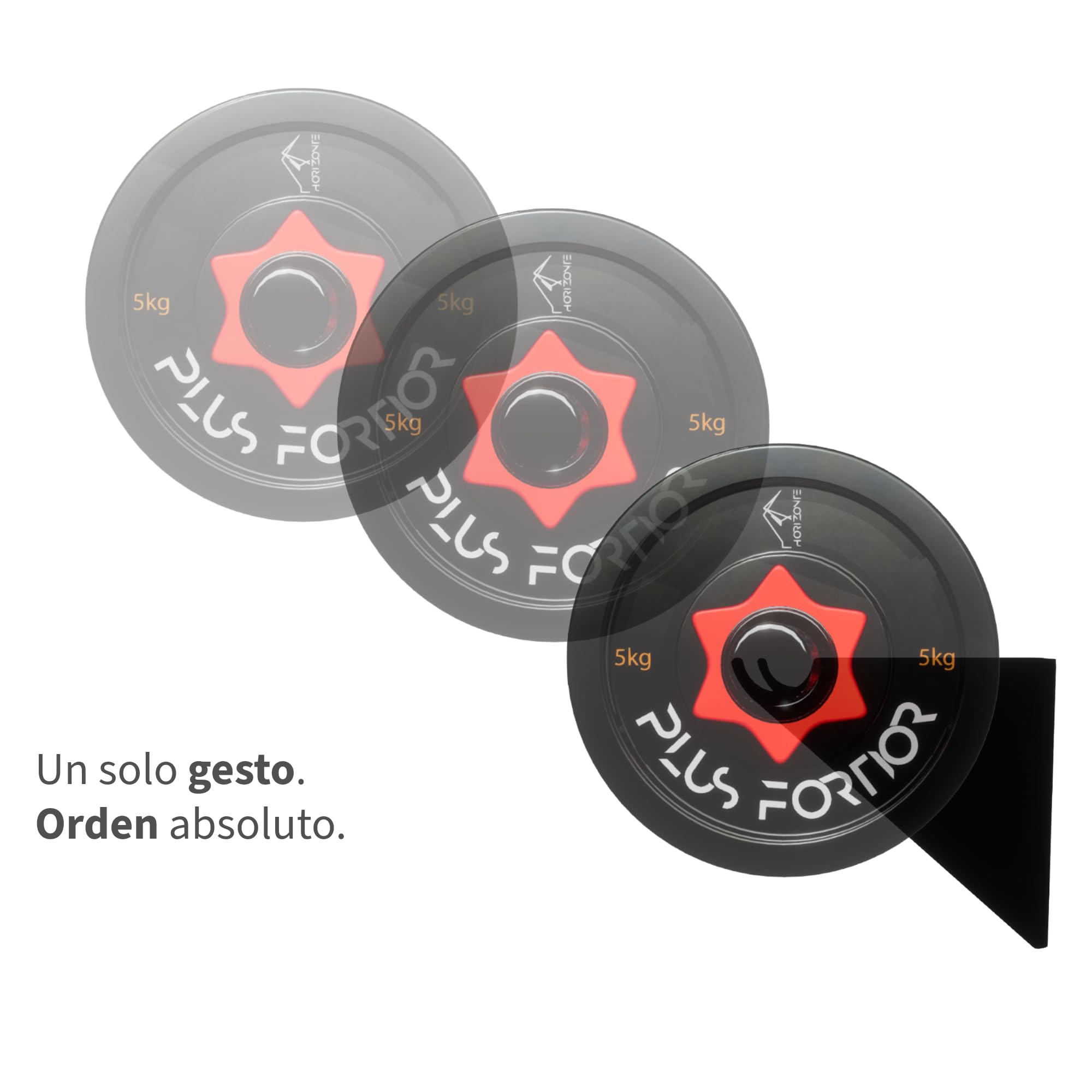 Soporte de Pared para Mancuernas (Pack 2 Unidades) – Rack Individual de Acero Reforzado para Pesas – Capacidad hasta 50 kg – Ahorro de Espacio en Gimnasio en Casa – HORIZONTE