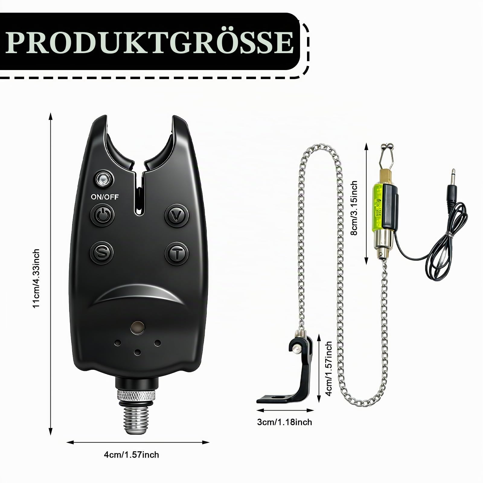 3 Stück Drahtloses Karpfenangeln Bissanzeiger und LED Swinger Set, LED-Lichtfischerei-Alarmanzeigen Angelzubehör Bissanzeiger mit Funk, für Nacht- und Mehrrutenangeln