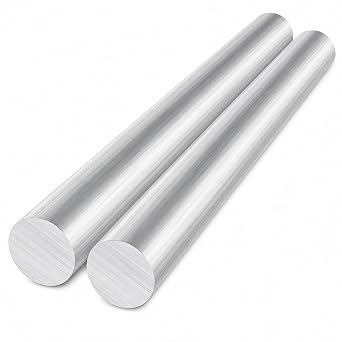 YOUNTHYE 2 PCS 6061 Aluminum Round Bar Stock, 1-1/4 Inch Diameter x 16 Inch Solid Aluminum Rods, Extruded Lathe Bar Stock for Machining, Drilling, Cutting, DIY Metal Projects