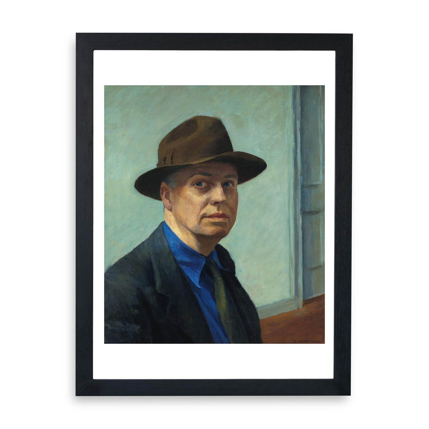 Affiche encadrée Autoportrait Edward Hopper Spiffing Prints petit format