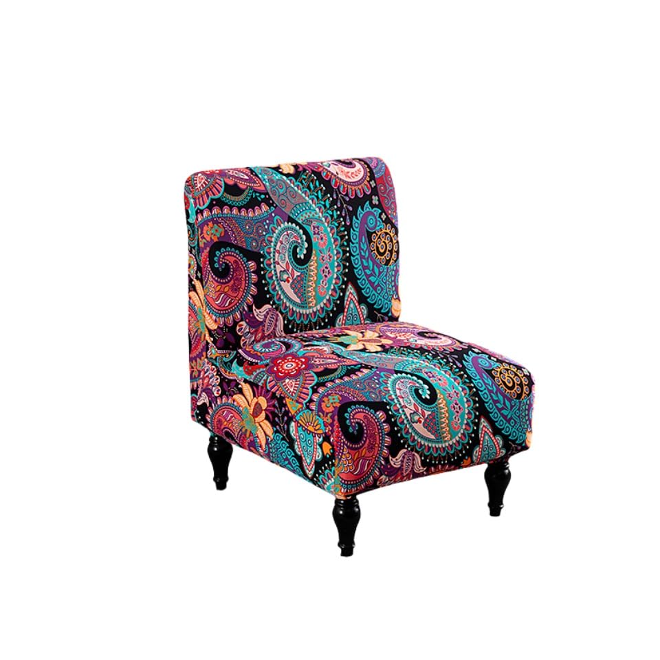 BSYMDH Armless Accent Chair Covers - Printed Slipcover for Living & Dining Room, 04