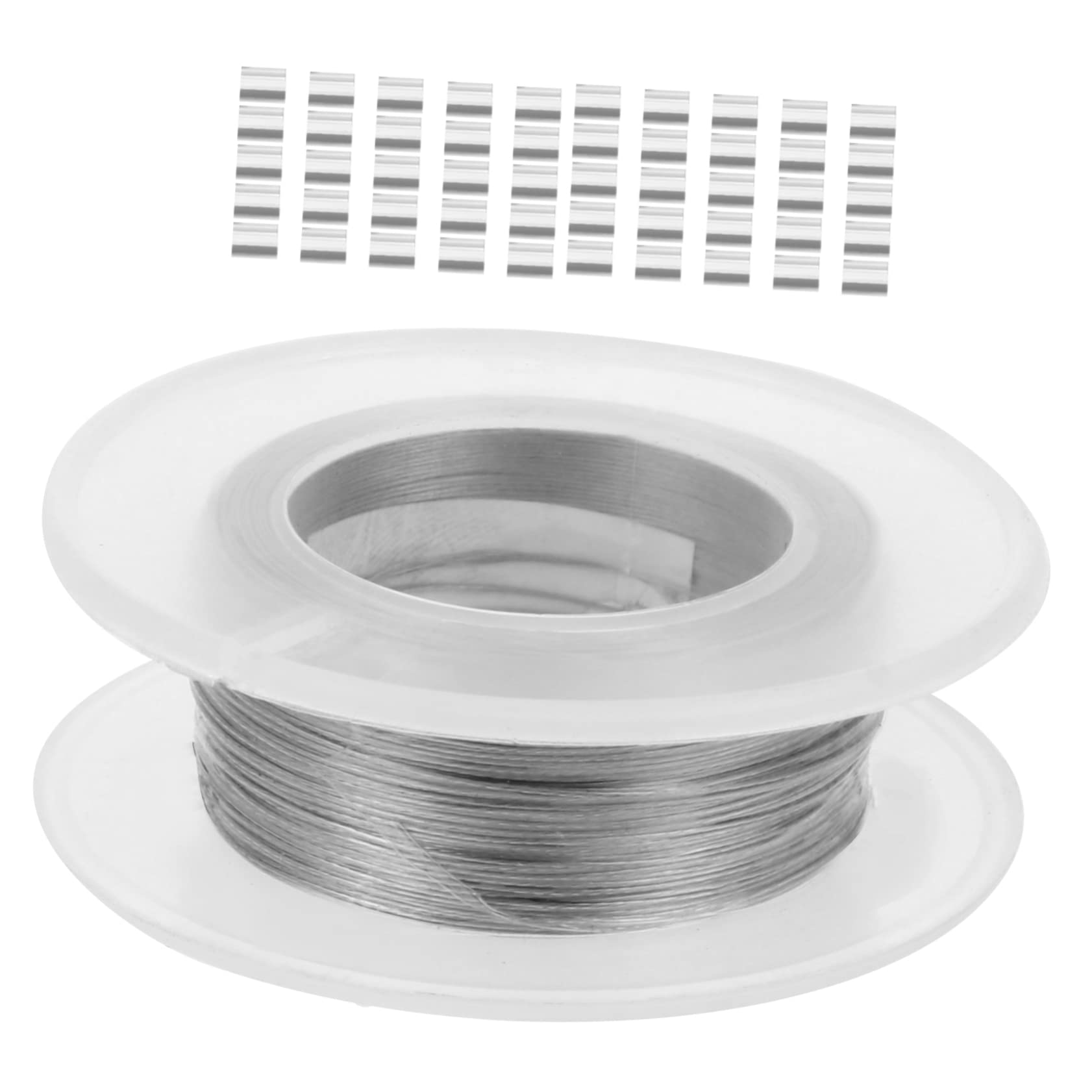 Ciieeo 1Set Wire Rope Multi Strand Fishing Line with Ferrules Steel Wire for Outdoor Use for Picture Hanging and Lighting Guide