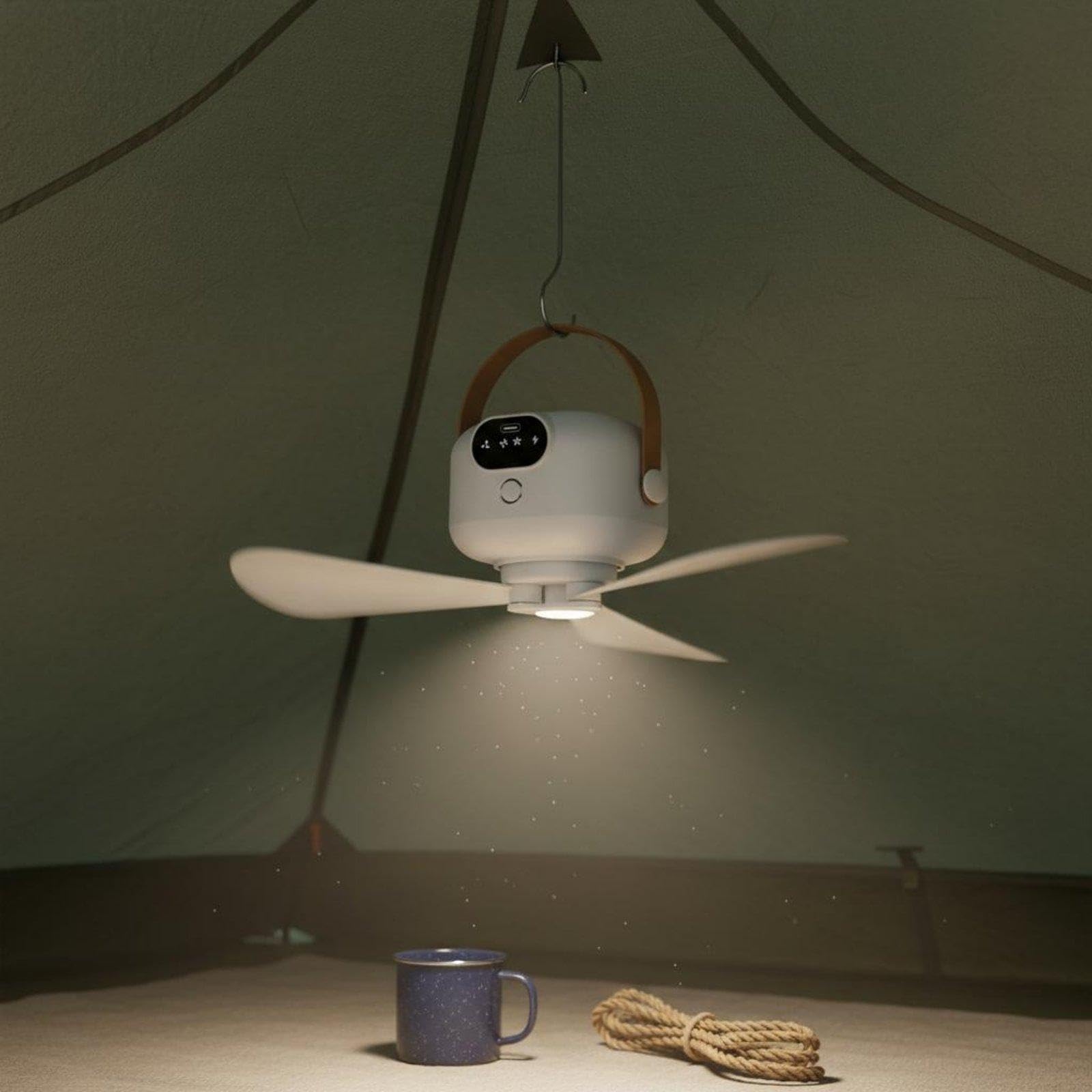 Overhead Fan Light Powered Hanging Overhead Fan Three Level Settings Home Appliance for Students, Dorm Room, Outdoor Camping Plug-in-image-10