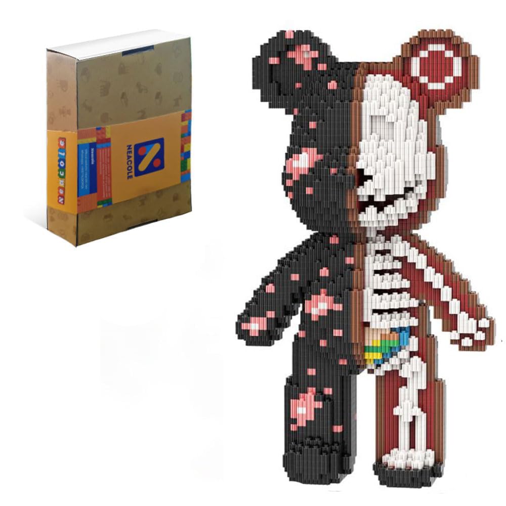 Neacole Building Blocks Set, 4500 Pieces, Medium Bear Design, Creative Construction Toy (Exploding Bear)