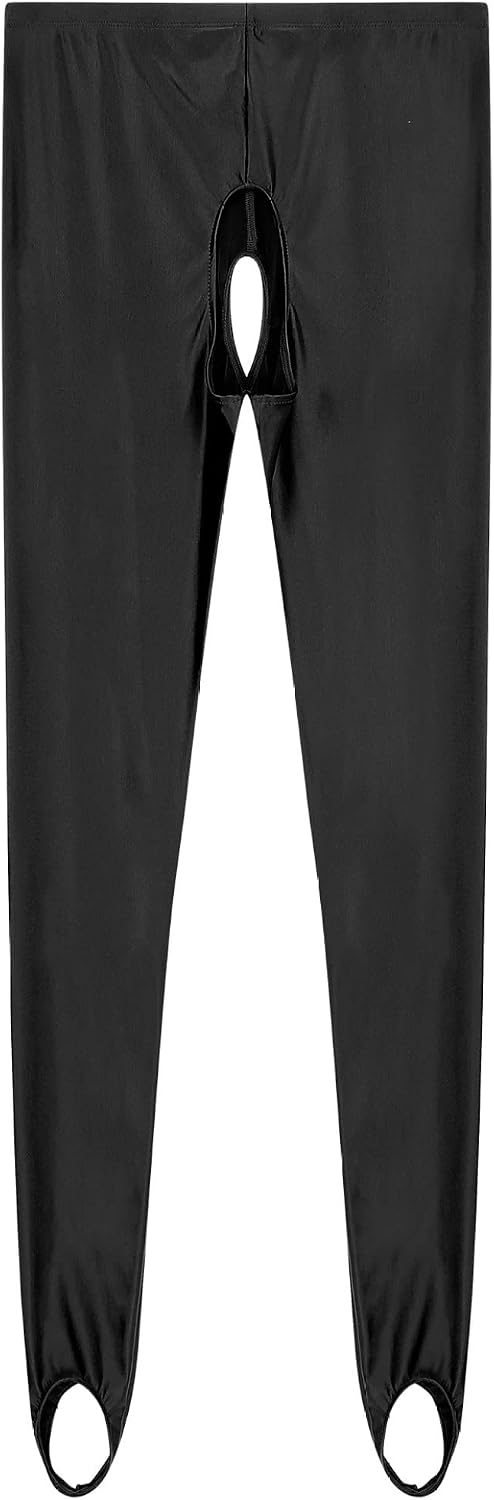 Women's High Waisted Yoga Pants Tummy Control Oil Shiny Sports Tights Workout Leggings