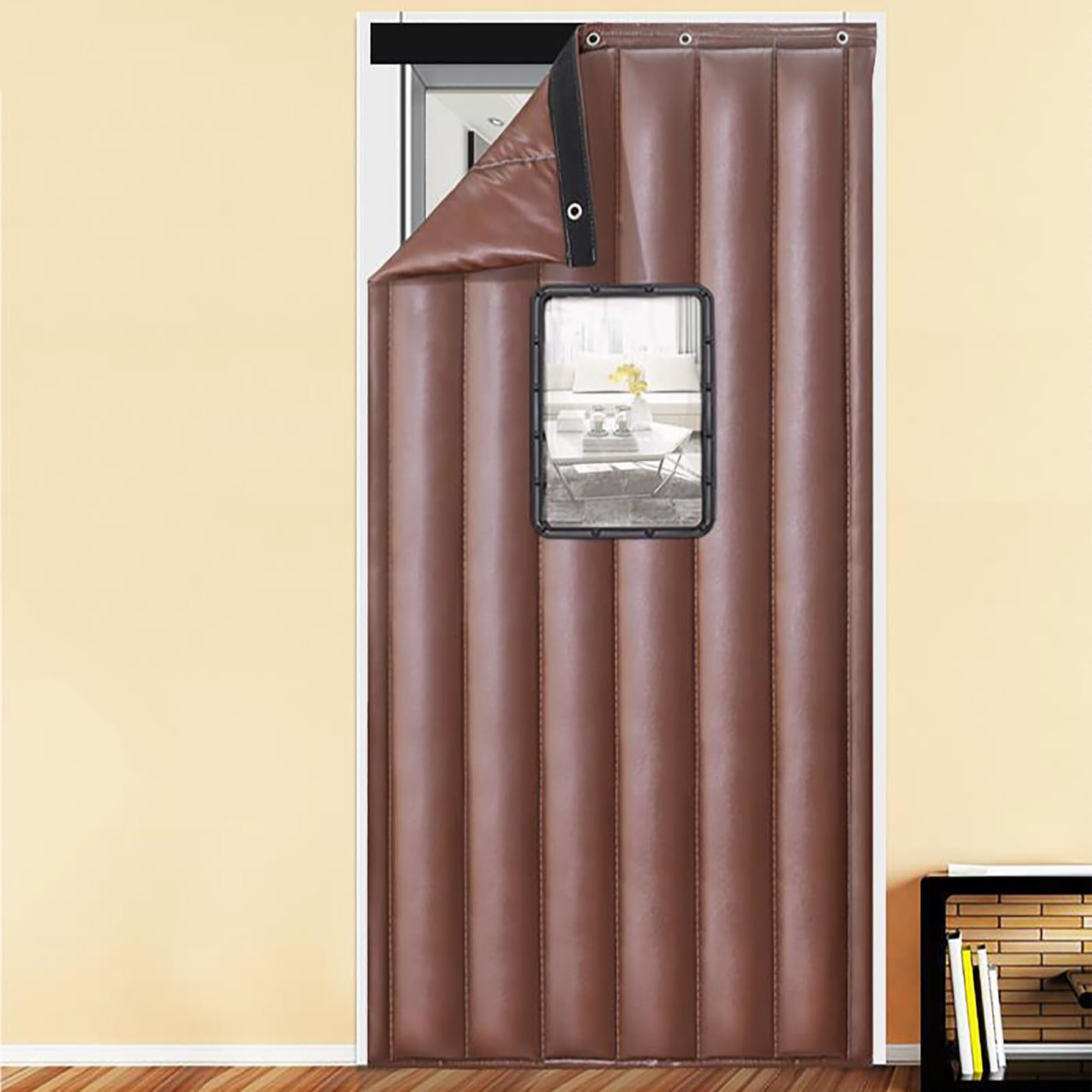 Rideau de Porte en Coton Isolation Thermique Intérieure, Rideau de Porte Coton Épais pour la Maison, Rideau Protection Contre Le Froid Très Résistant, pour Terrasse, Garage, Salon