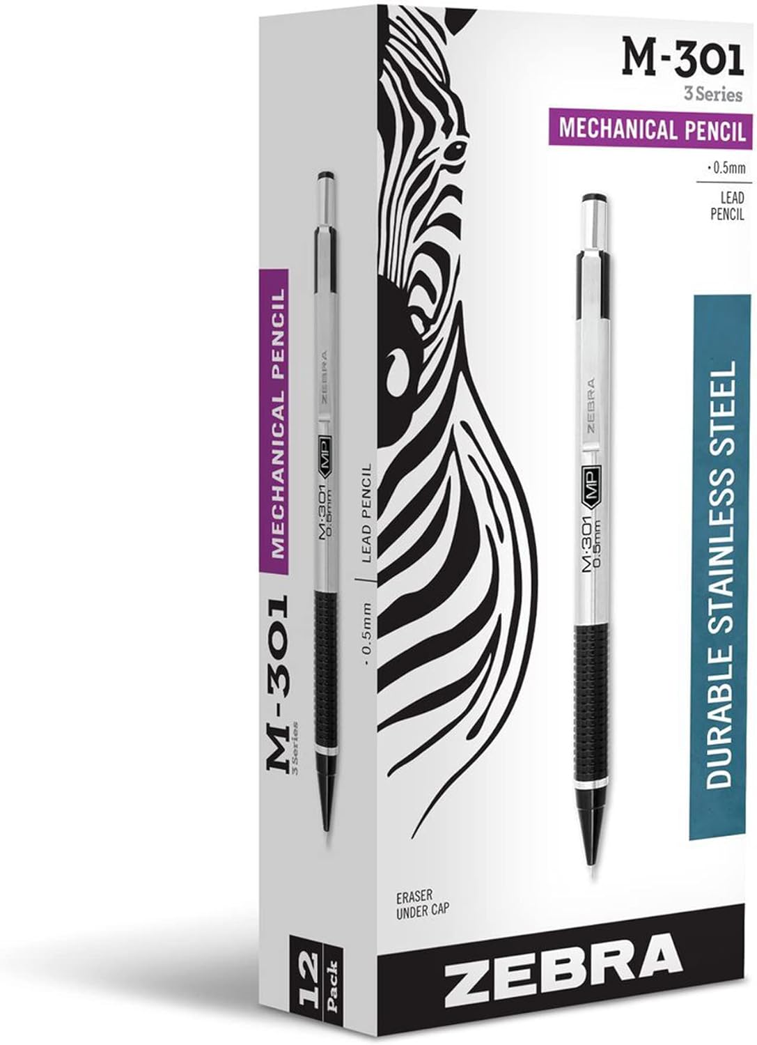 Zebra Pen M301 Stainless Steel Mechanical Pencil, Premium Metal Barrel