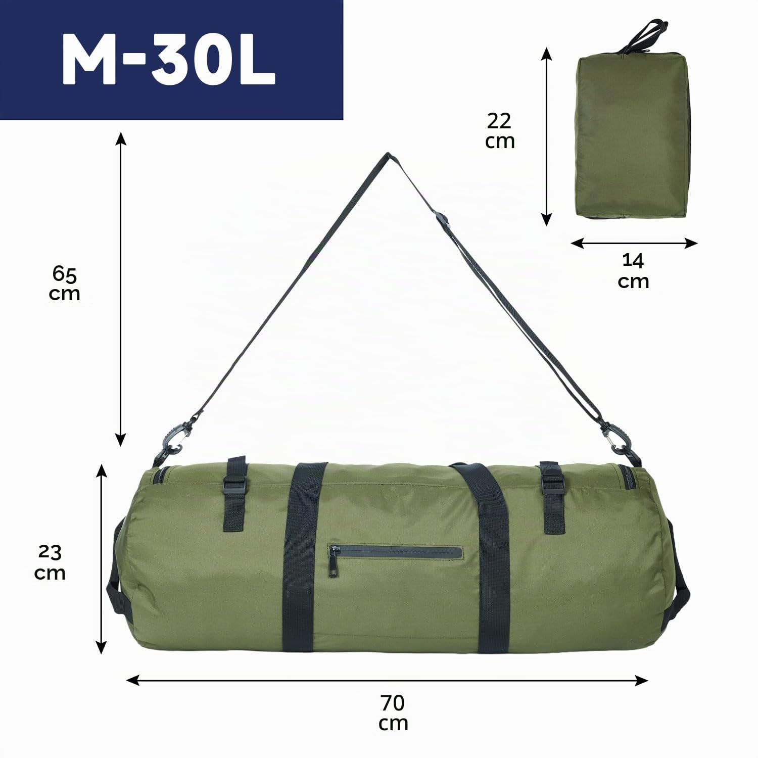 Arxus Bolsa de Lona Grande de 30L/50L/90L para Viajes, Deportes y Acampadas, con Correa para el Hombro