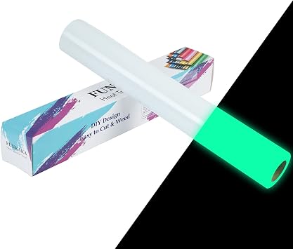 FUNKAKA Glow in The Dark Heat Transfer Vinyl, Luminous Green 12" x 20ft