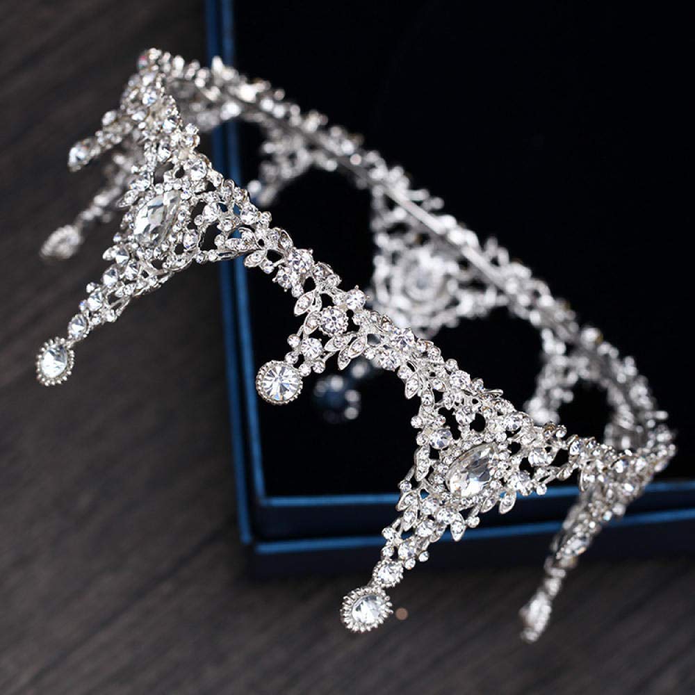 Tiara, stop strasu, biżuteria na głowę, srebrna, dla kobiet, prosta, modna ozdoba na wesele, ozdoba do włosów, w stylu vintage, na imprezę, prezent