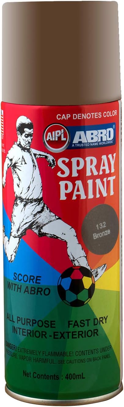 ABRO SP-132 Multipurpose Colour Spray Paint Can (400ml, Bronze) DIY Quick Drying for Metal, Wood, Walls, Automotive Cars and Bikes